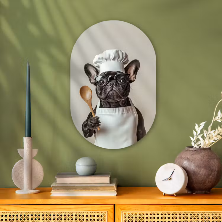 Muurovaal - Kunststof - Bril - Hond - Kok — 3