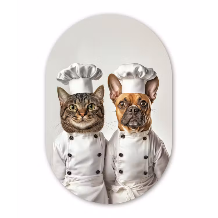 Muurovaal - Kunststof - Kat - Hond - Kokskleding — 3