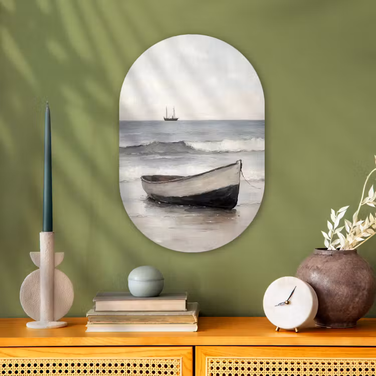 Muurovaal - Kunststof - Roeiboot - Zee - Horizon — 3