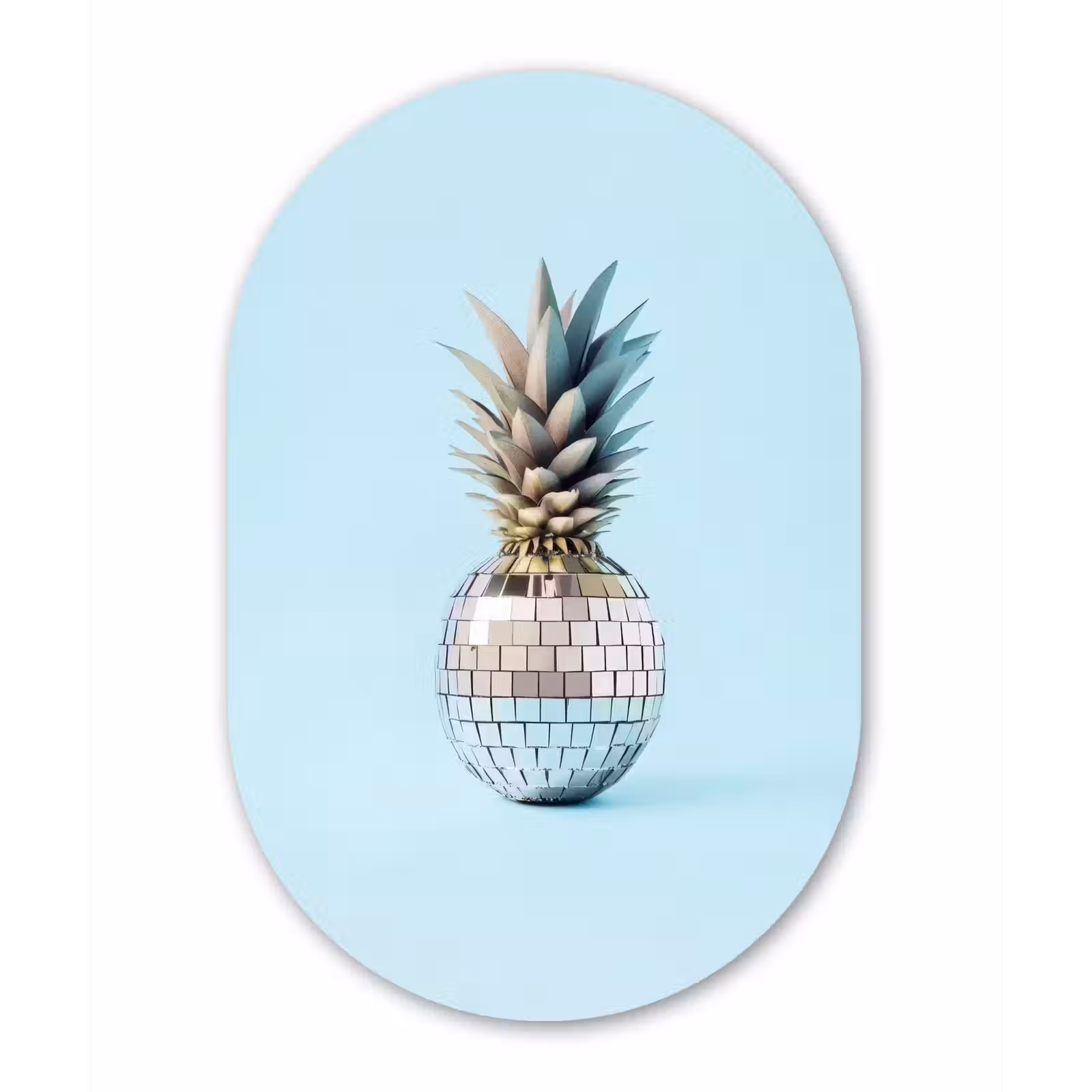 Muurovaal - Kunststof - Blauw - Ananas - Disco - Discobal — 1