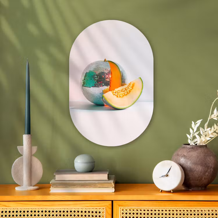 Muurovaal - Kunststof - Disco - Discobal - Meloen - Pastel — 1