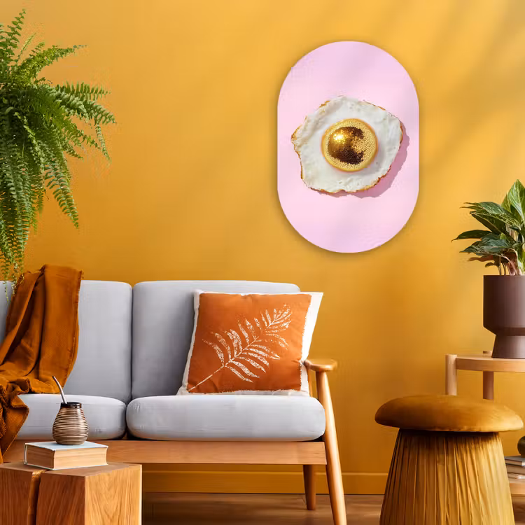 Muurovaal - Kunststof - Ei - Disco - Ontbijt - Glitter — 1