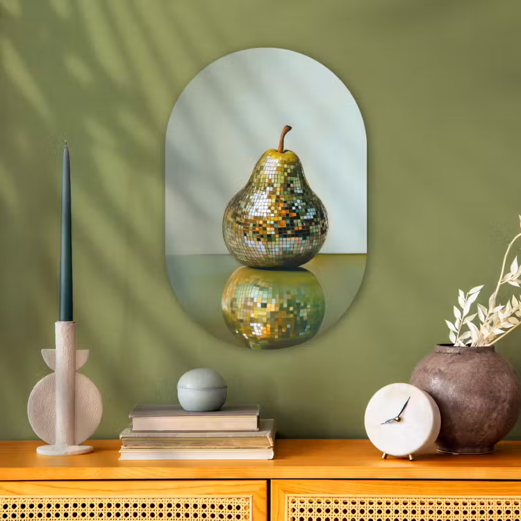Muurovaal - Kunststof - Fruit - Disco - Art - Glitter — 1