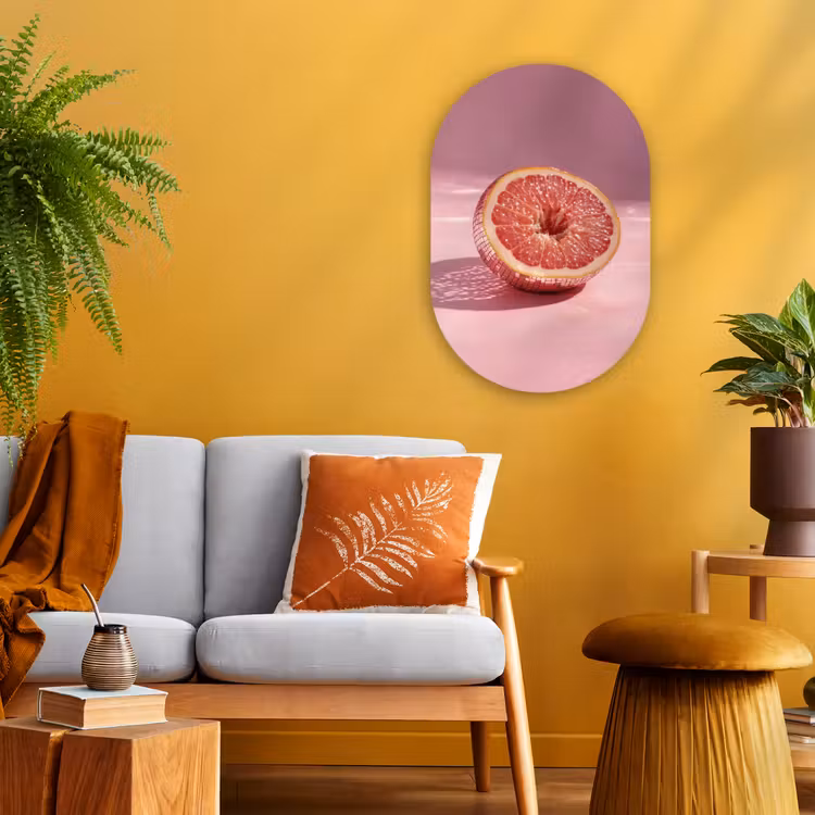 Muurovaal - Kunststof - Grapefruit - Roze - Disco - Shiny — 3