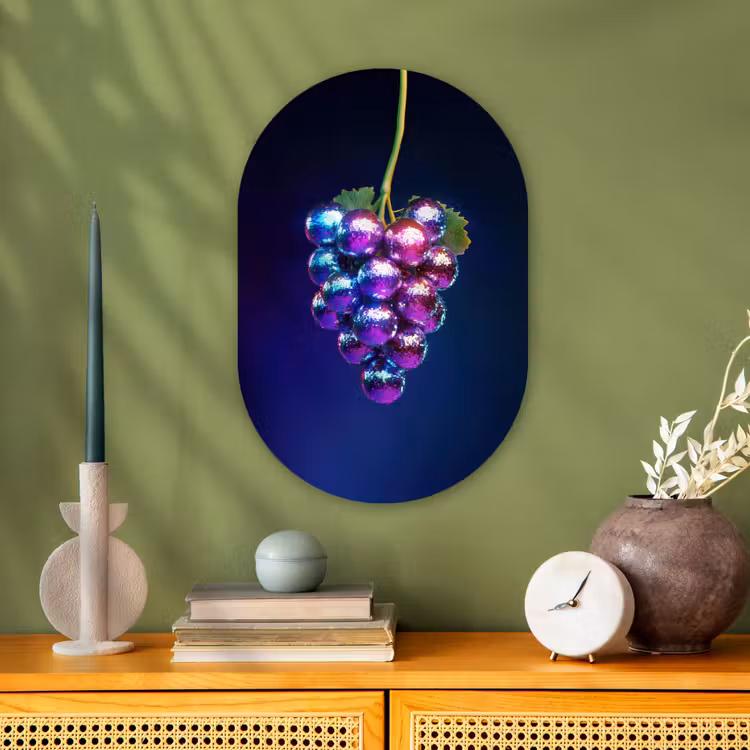 Muurovaal - Kunststof - Paars - Disco - Feest - Druif — 1