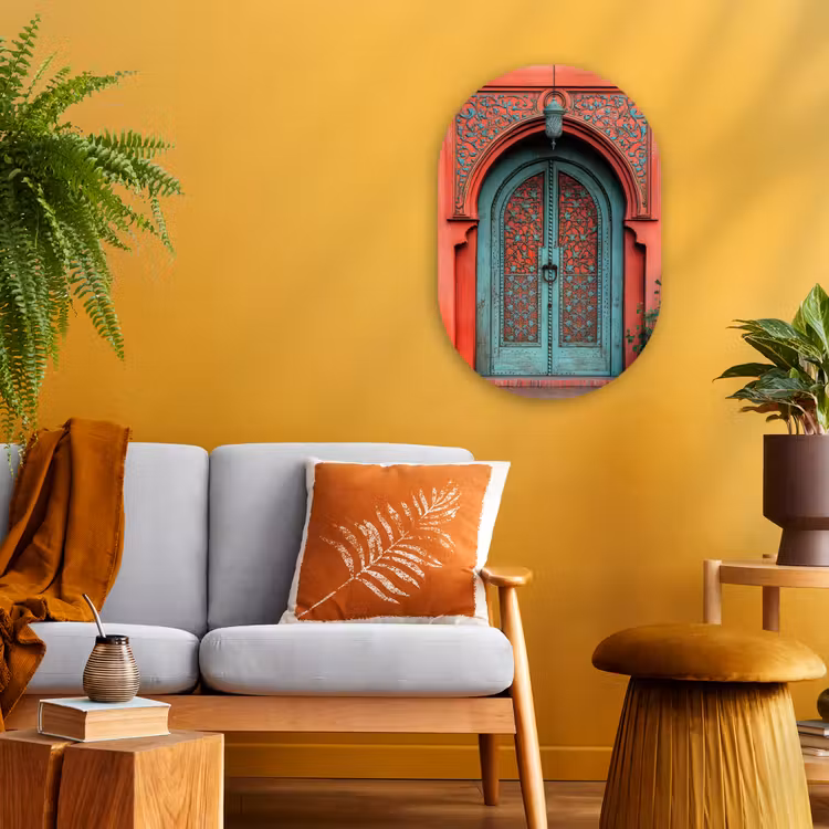 Muurovaal - Kunststof - Lantaarn - Deur - Turquoise — 3