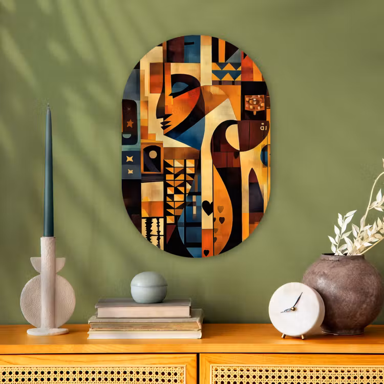 Muurovaal - Kunststof - Figuren - Abstract - Symbolen — 1