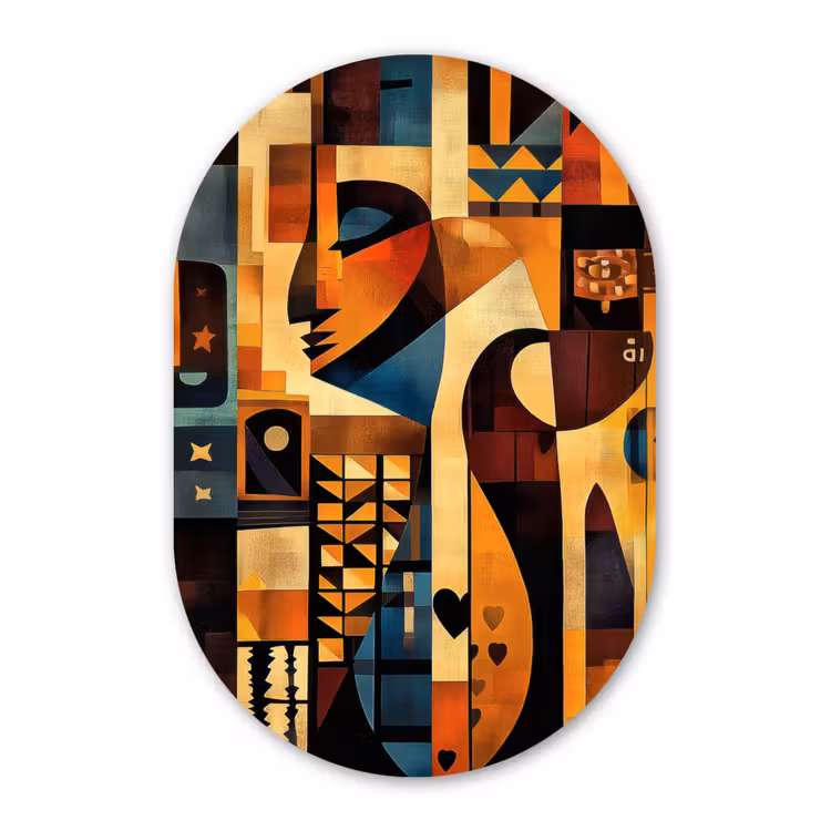 Muurovaal - Kunststof - Figuren - Abstract - Symbolen — 3
