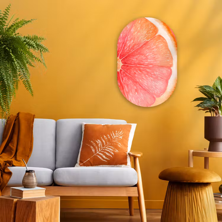 Muurovaal - Kunststof - Grapefruit - Roze - Levendig — 1