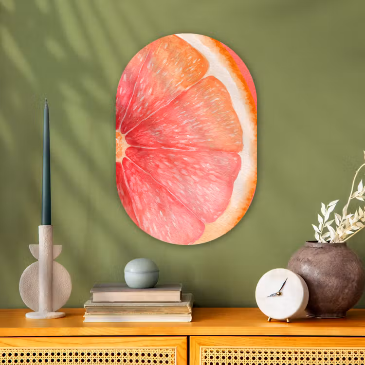 Muurovaal - Kunststof - Grapefruit - Roze - Levendig — 2