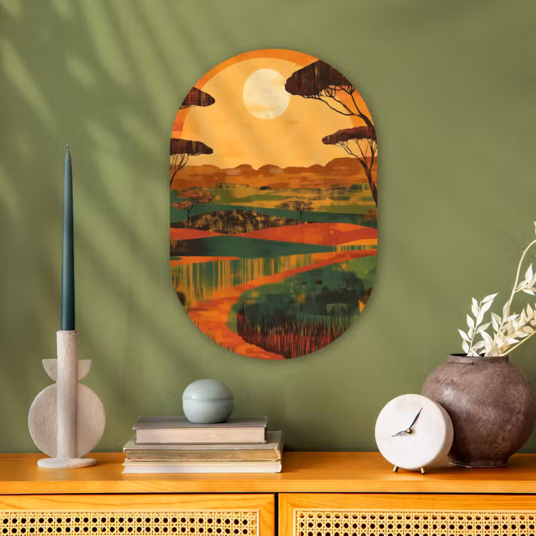 Muurovaal - Kunststof - Landschap - Afrikaans - Zon — 3