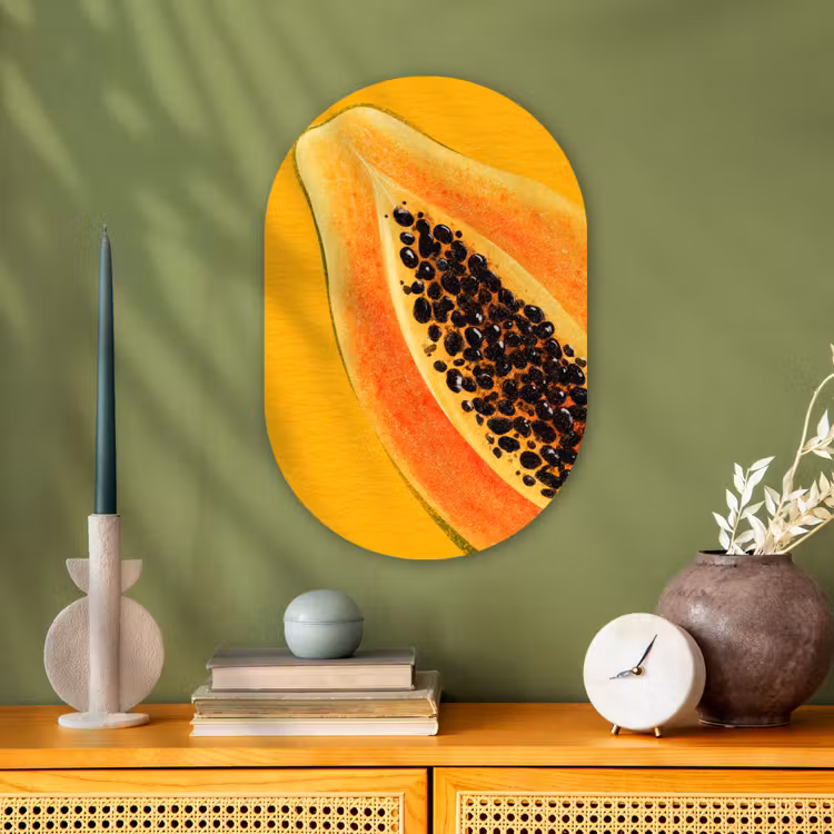 Muurovaal - Kunststof - Papaja - Oranje - Topisch — 2