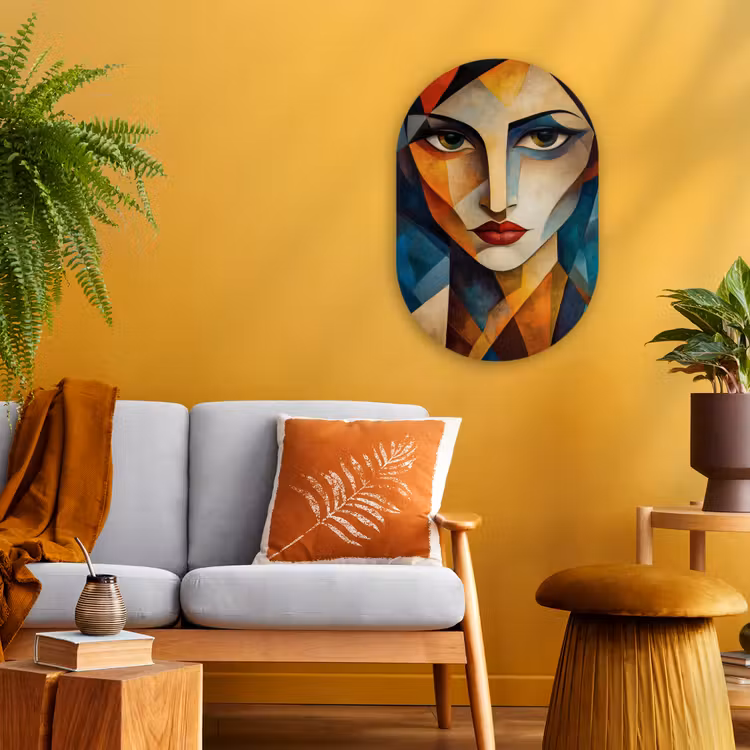 Muurovaal - Kunststof - Portret - Abstract - Vormen — 2