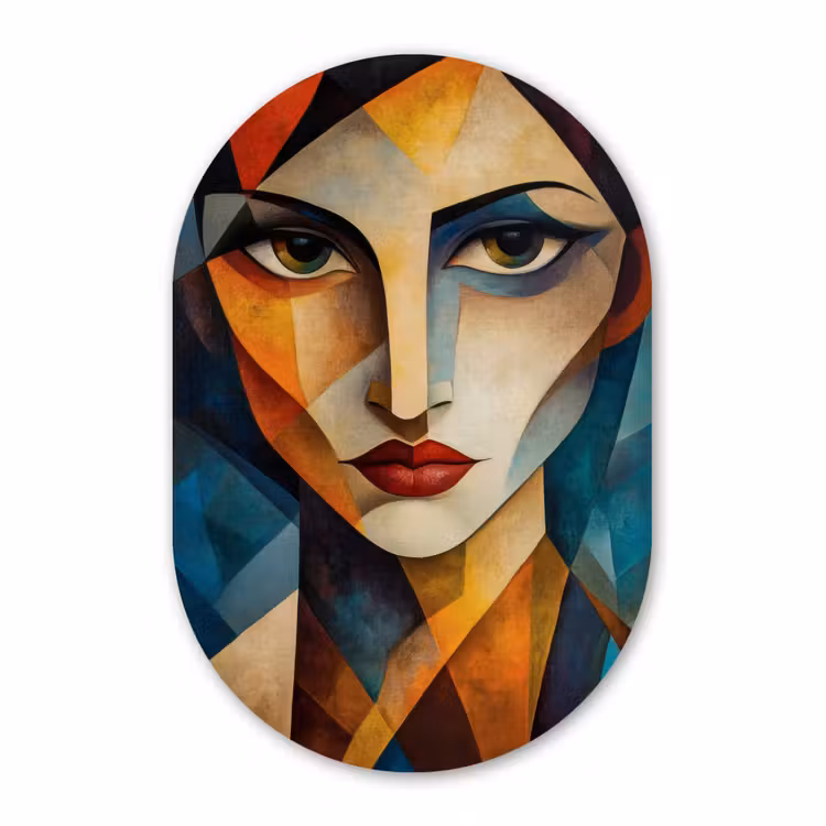 Muurovaal - Kunststof - Portret - Abstract - Vormen — 3