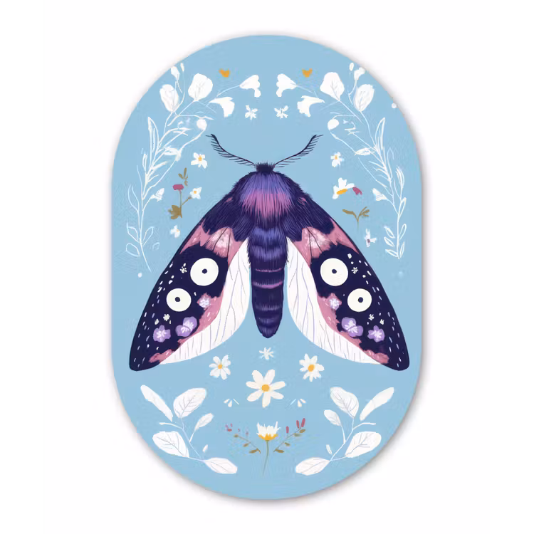 Muurovaal - Kunststof - Bladeren - Wit - Vlinder - Insect — 2