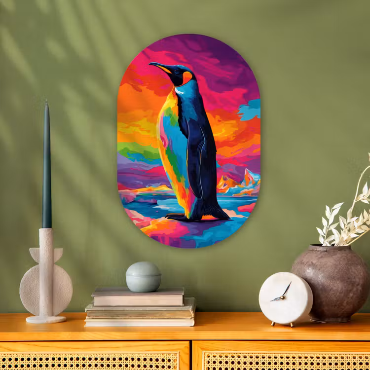 Muurovaal - Kunststof - Ijsschots - Pinguïn - Abstract - Lucht — 2