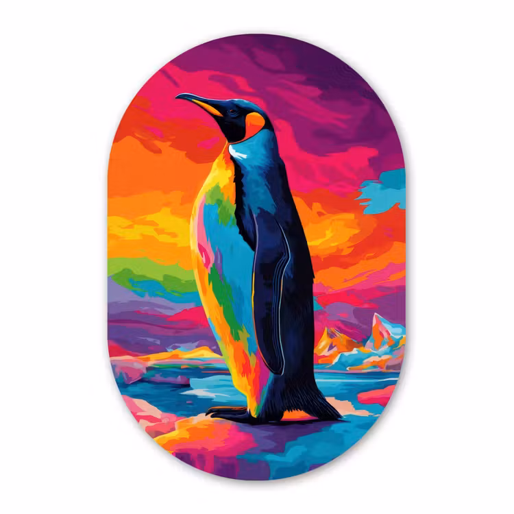 Muurovaal - Kunststof - Ijsschots - Pinguïn - Abstract - Lucht — 3