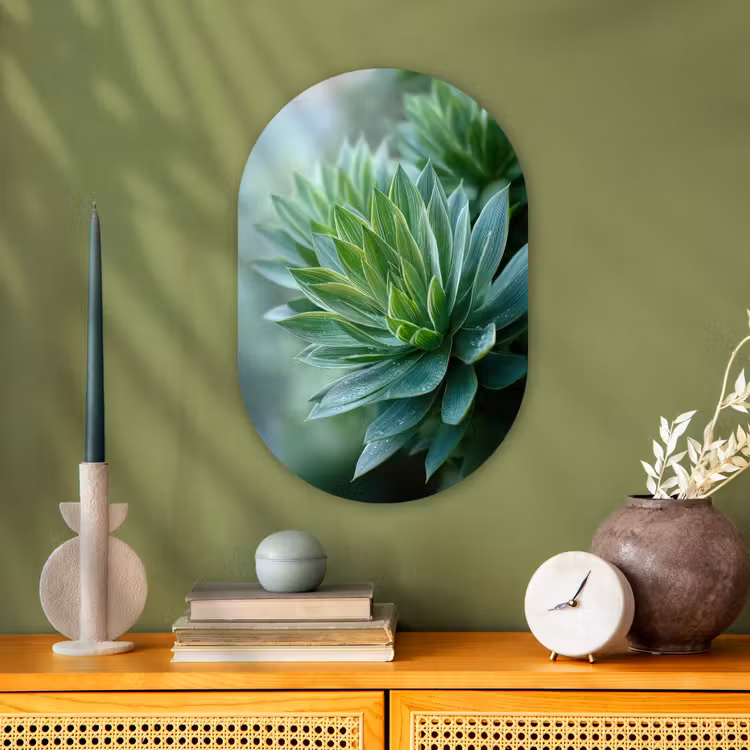 Muurovaal - Kunststof - Blad - Plant - Groen - Textuur — 1