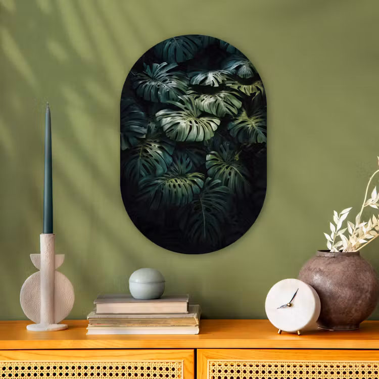 Muurovaal - Kunststof - Plant - Monstera - Lichtinval — 2