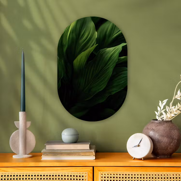 Muurovaal - Kunststof - Bladeren - Schaduw - Groen - Textuur — 2