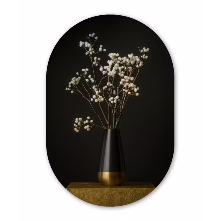 Muurovaal - Kunststof - Bloembollen - Wit - Vaas - Minimalistisch — 3