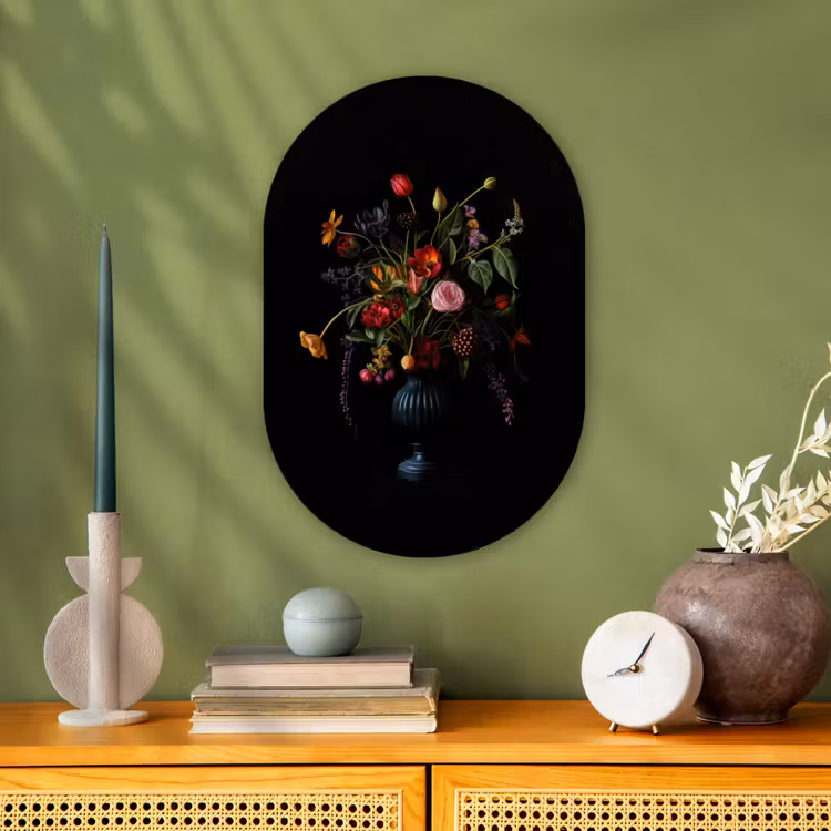 Muurovaal - Kunststof - Bloemen - Bessen - Klassiek — 2