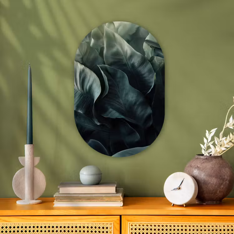 Muurovaal - Kunststof - Groen - Bladeren - Glad - Nerven — 2