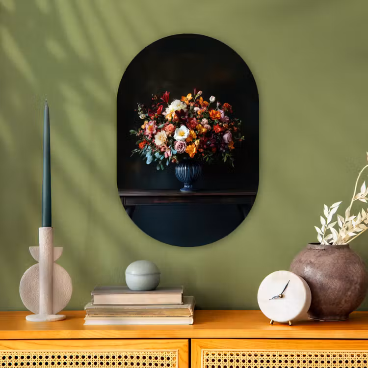Muurovaal - Kunststof - Groot - Bloemen - Vaas - Boeket — 2