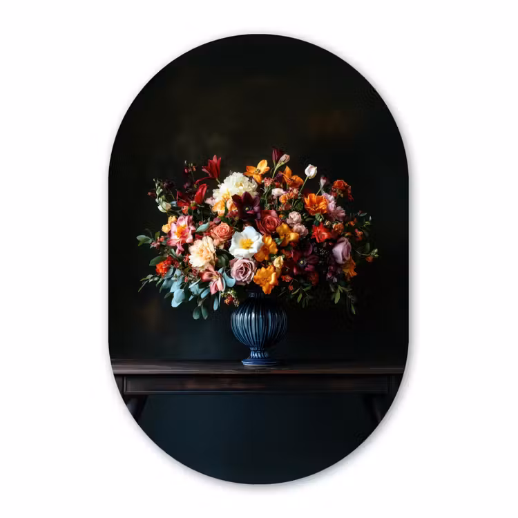 Muurovaal - Kunststof - Groot - Bloemen - Vaas - Boeket — 3
