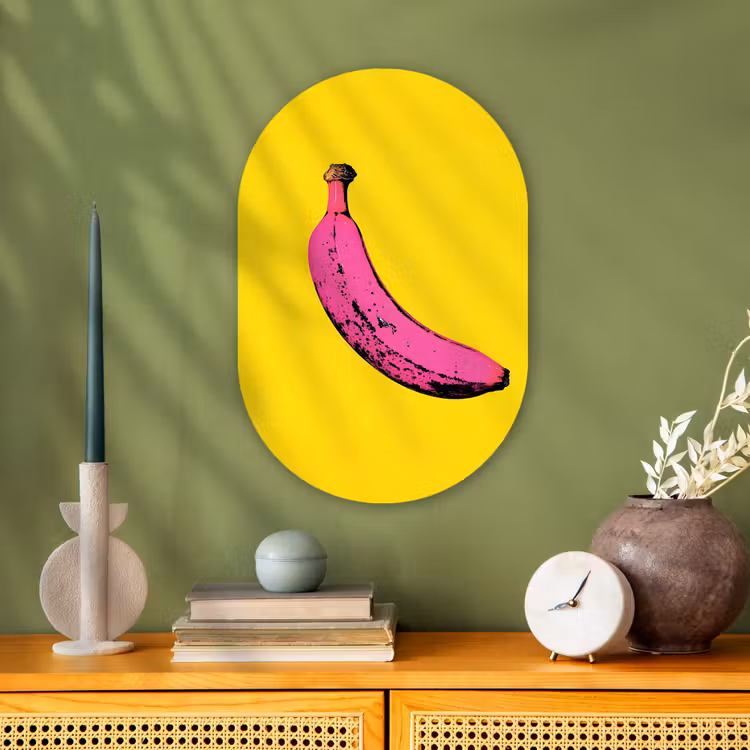 Muurovaal - Kunststof - Banaan - Grafisch - Geel — 2