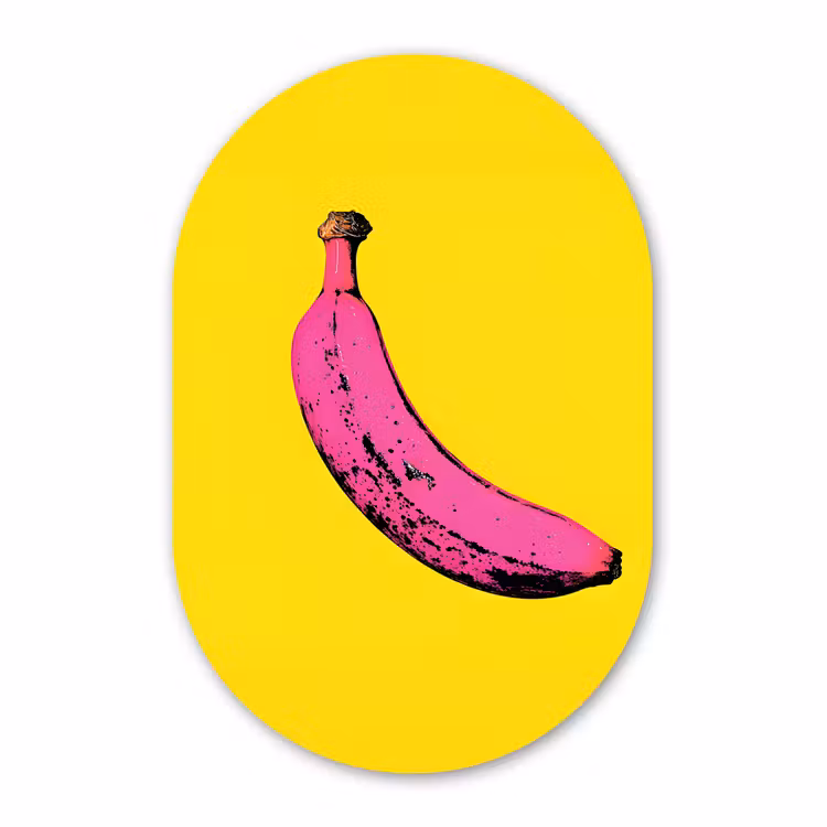 Muurovaal - Kunststof - Banaan - Grafisch - Geel — 3