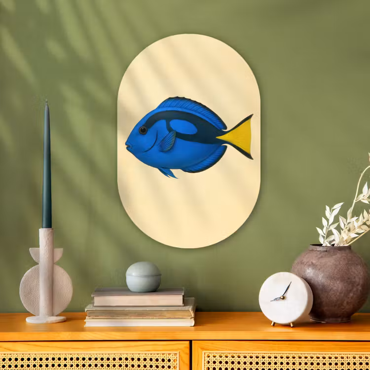 Muurovaal - Kunststof - Blauw - Dory - Vis - Staartvin — 2