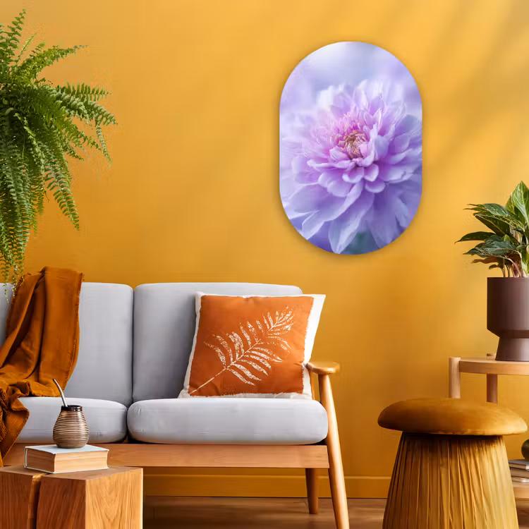 Muurovaal - Kunststof - Paars - Dahlia - Dromerig — 1