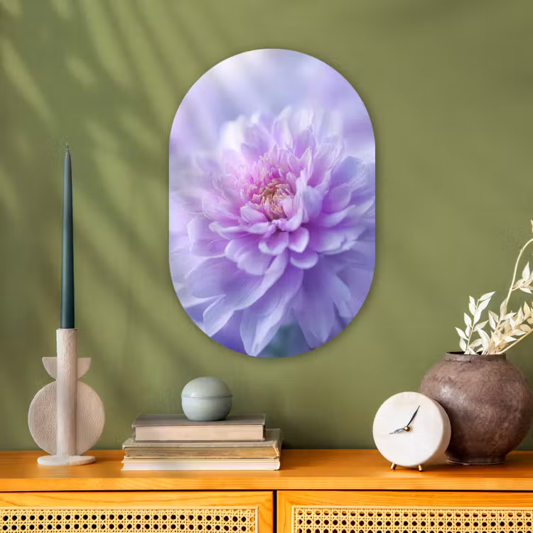 Muurovaal - Kunststof - Paars - Dahlia - Dromerig — 2