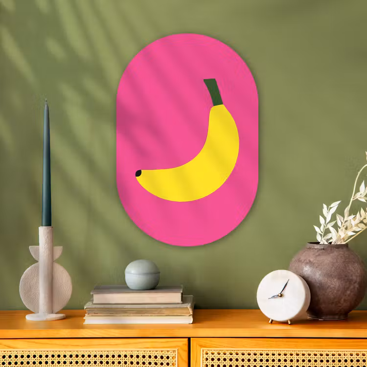 Muurovaal - Kunststof - Banaan - Geel - Fruit — 1