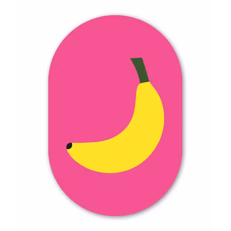 Muurovaal - Kunststof - Banaan - Geel - Fruit — 2