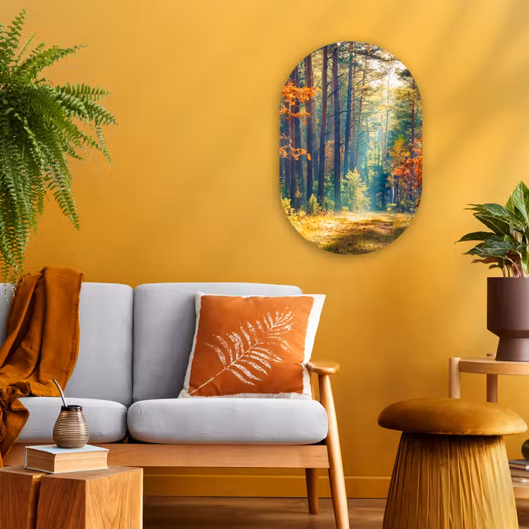 Muurovaal - Kunststof - Bos - Zon - Natuur - Herfst — 3