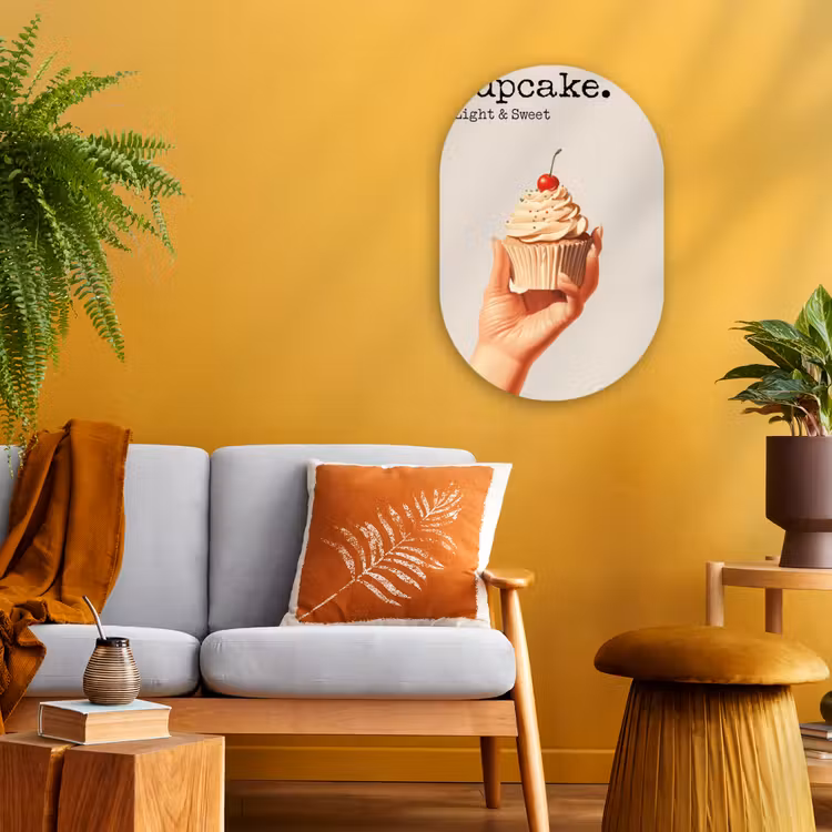 Muurovaal - Kunststof - Cupcake - Zoet - Kers — 1