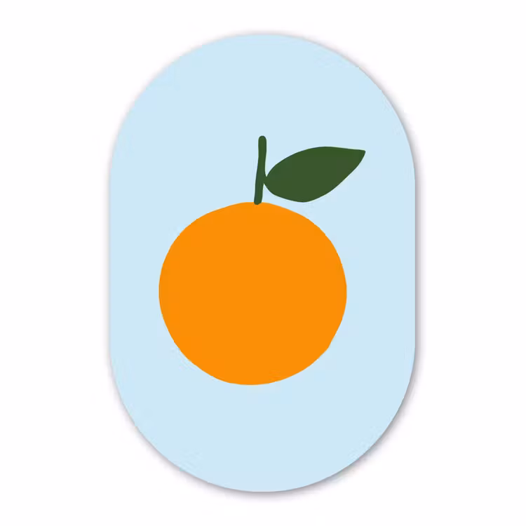 Muurovaal - Kunststof - Fruit - Sinaasappel - Oranje — 1