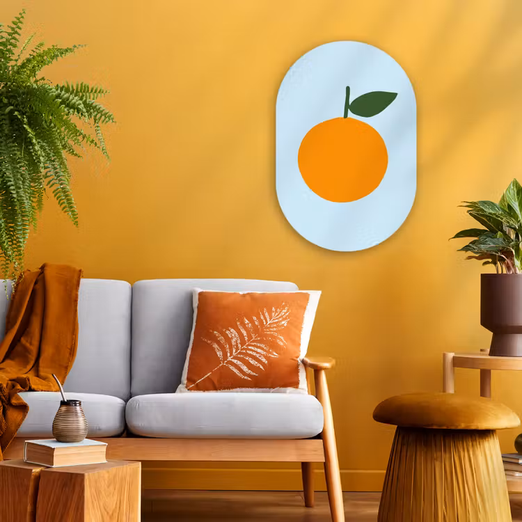 Muurovaal - Kunststof - Fruit - Sinaasappel - Oranje — 3