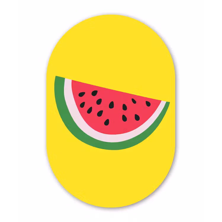Muurovaal - Kunststof - Fruit - Watermeloen - Geel — 2