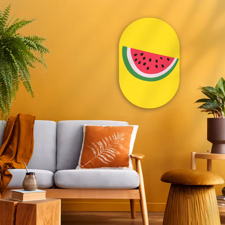 Muurovaal - Kunststof - Fruit - Watermeloen - Geel — 3