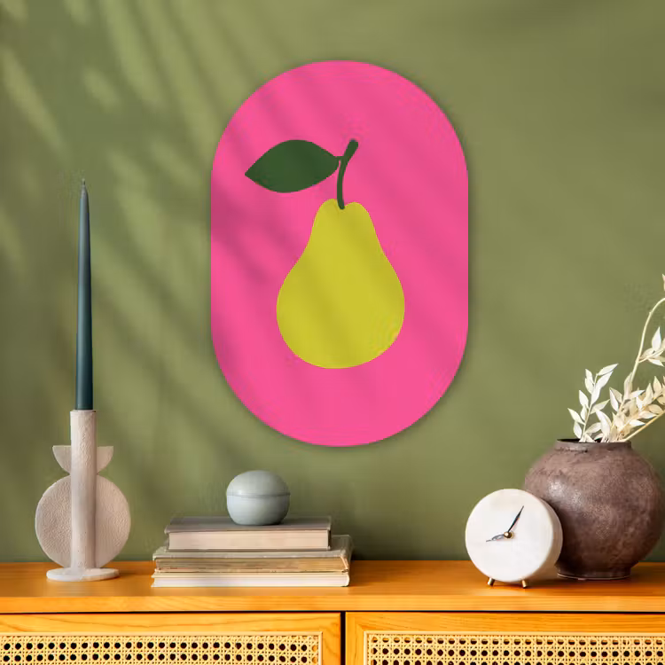 Muurovaal - Kunststof - Illustratie - Fruit - Peer - Groen — 1