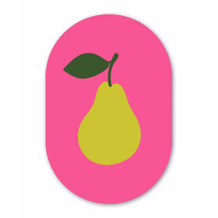 Muurovaal - Kunststof - Illustratie - Fruit - Peer - Groen — 2