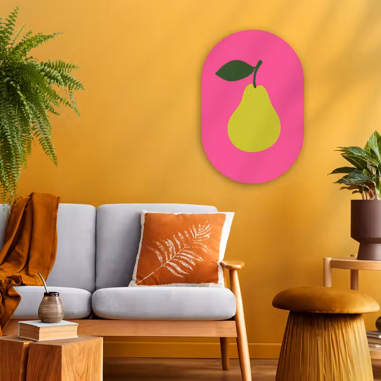 Muurovaal - Kunststof - Illustratie - Fruit - Peer - Groen — 3