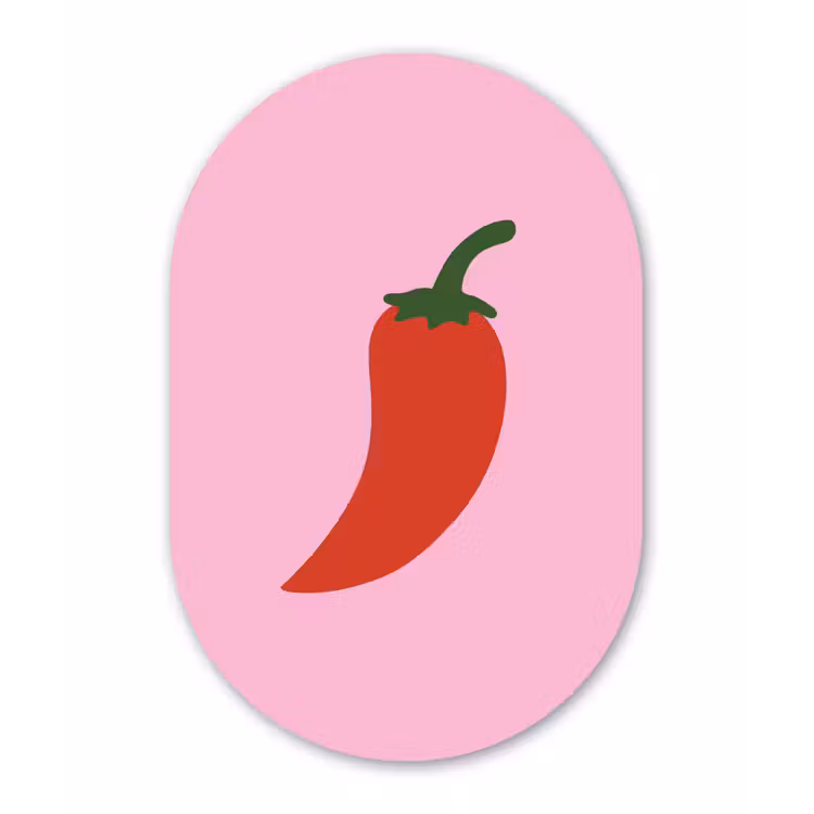 Muurovaal - Kunststof - Peper - Rood - Illustratie — 2