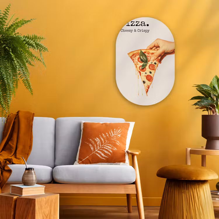 Muurovaal - Kunststof - Pizza - Kaas - Pepperoni — 3