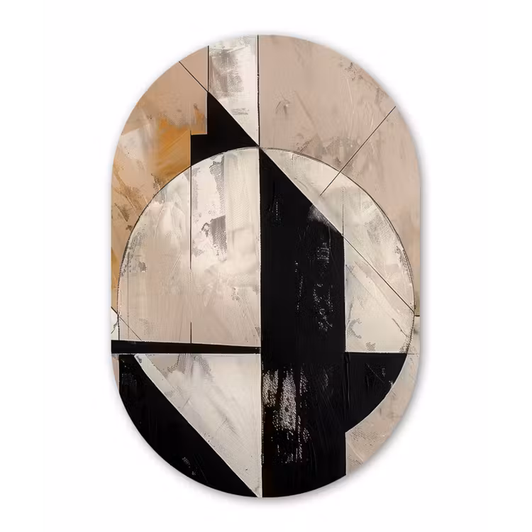 Muurovaal - Kunststof - Abstract - Modern - Geometrisch - Pastel — 1