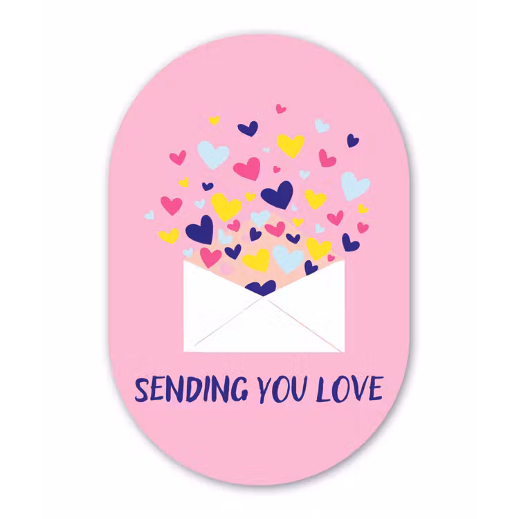 Muurovaal - Kunststof - Envelop - Love - Hartjes - Valentijn — 2