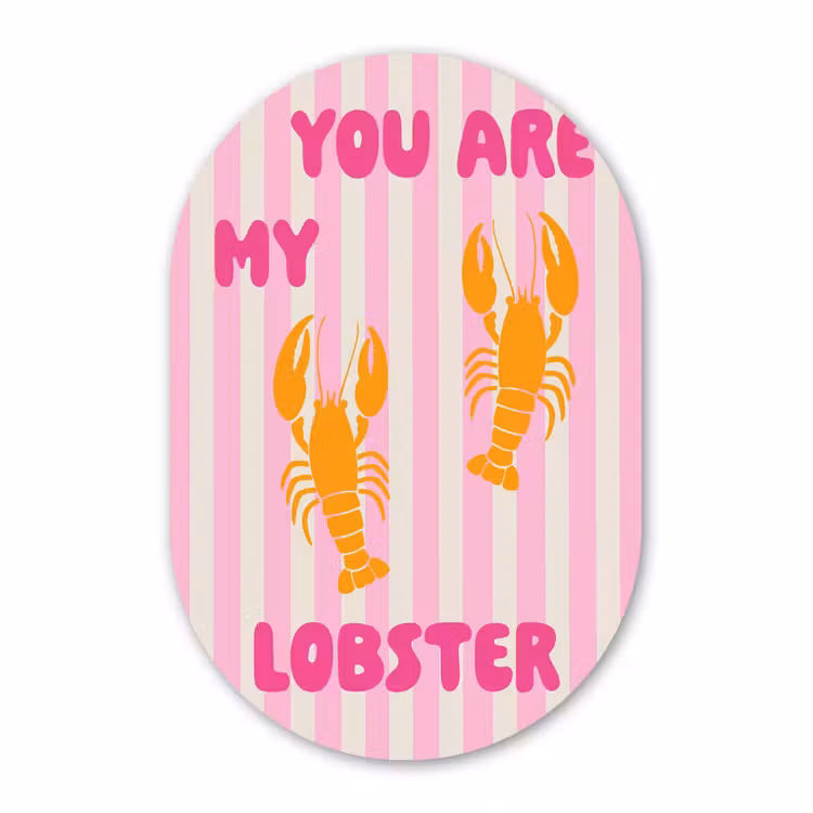 Muurovaal - Kunststof - Lobster - Love - Valentijn — 2